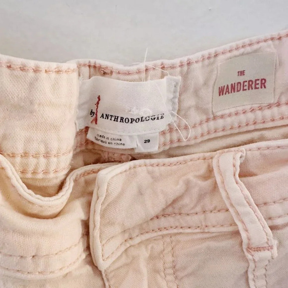Anthropologie The Wanderer Straight Leg Slim Pants Light Pink Pastel - Picture 2 of 6